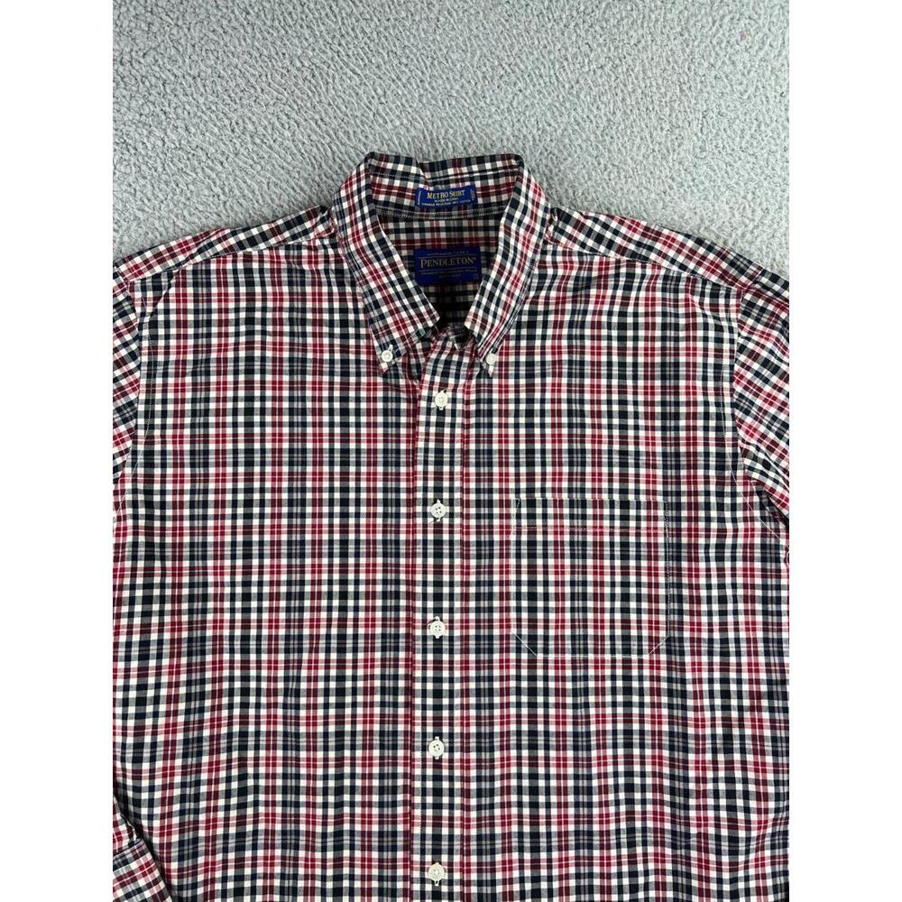 Pendleton Metro Button Down Long Sleeve Shirt Red… - image 2